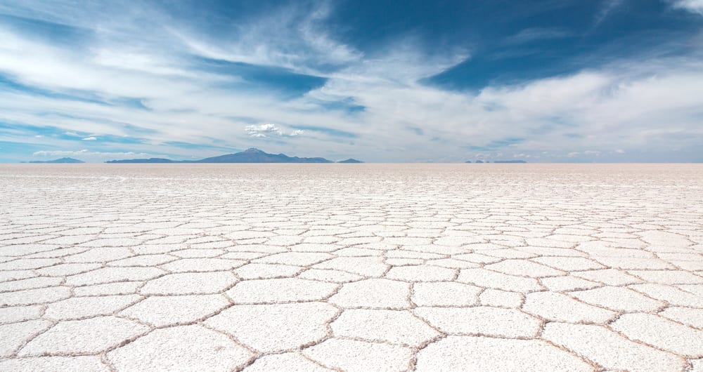 The barren landscapes of the salt flats in Bolivia, South America