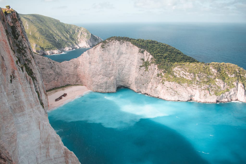 Aerial view over Zakynthos, Greece