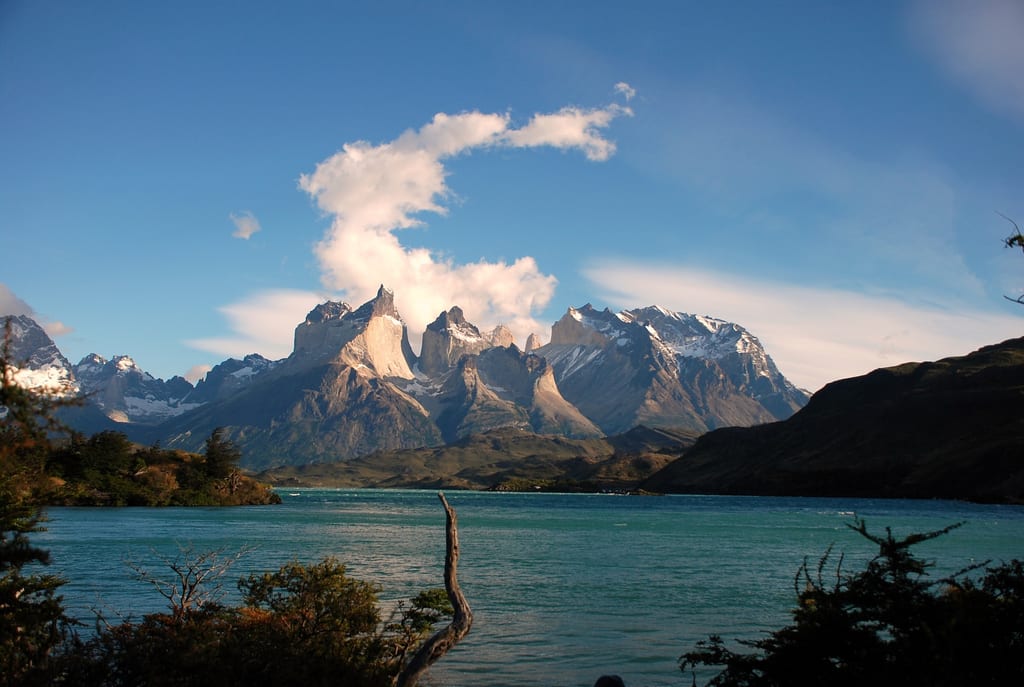 Patagonia mountains and lake in Chile