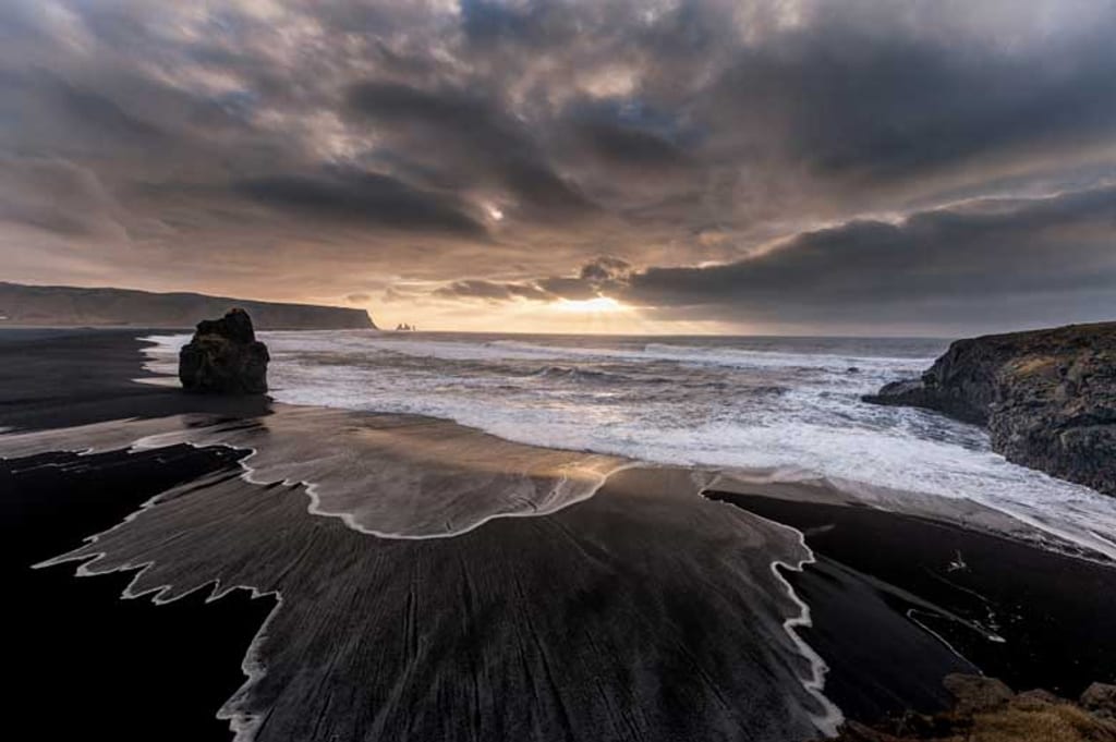 Iceland black sand beach