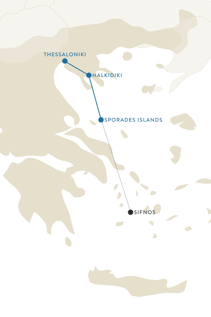 Mobile itinerary map Greece
