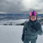 Amy robertson snowboarding in Jackson Hole