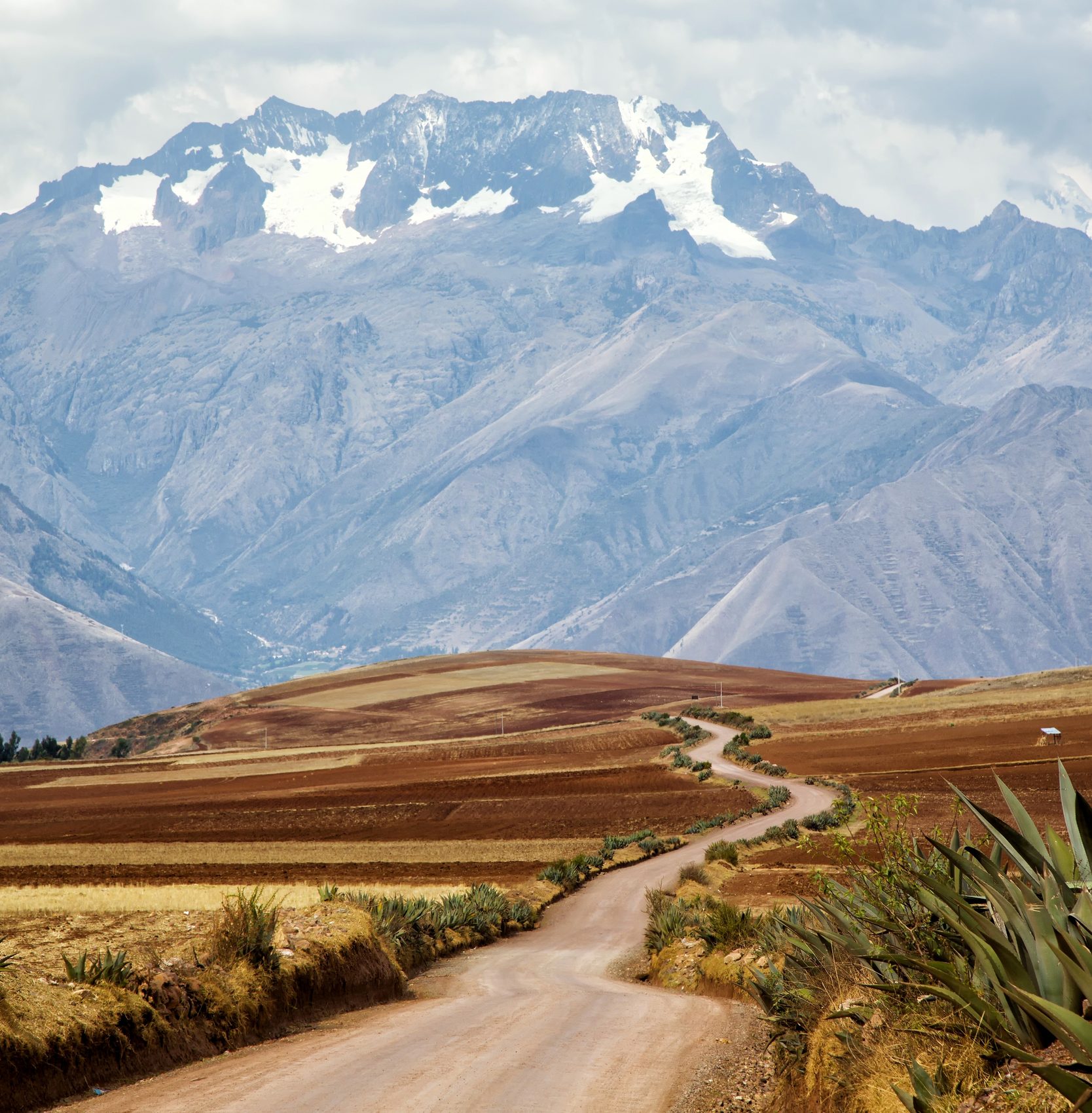 Deserted Road Sacred Valley mountain scenery landscape in peru