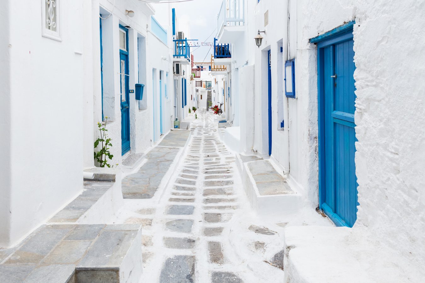 Mykonos white buildings, Greece