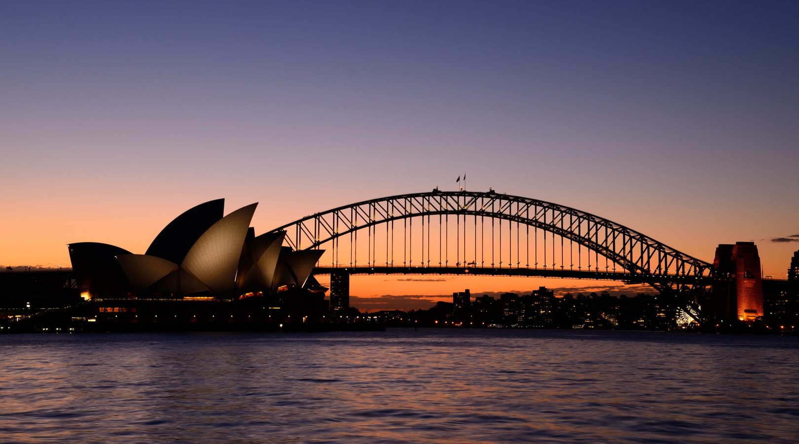 Sydney harbour at sunset
