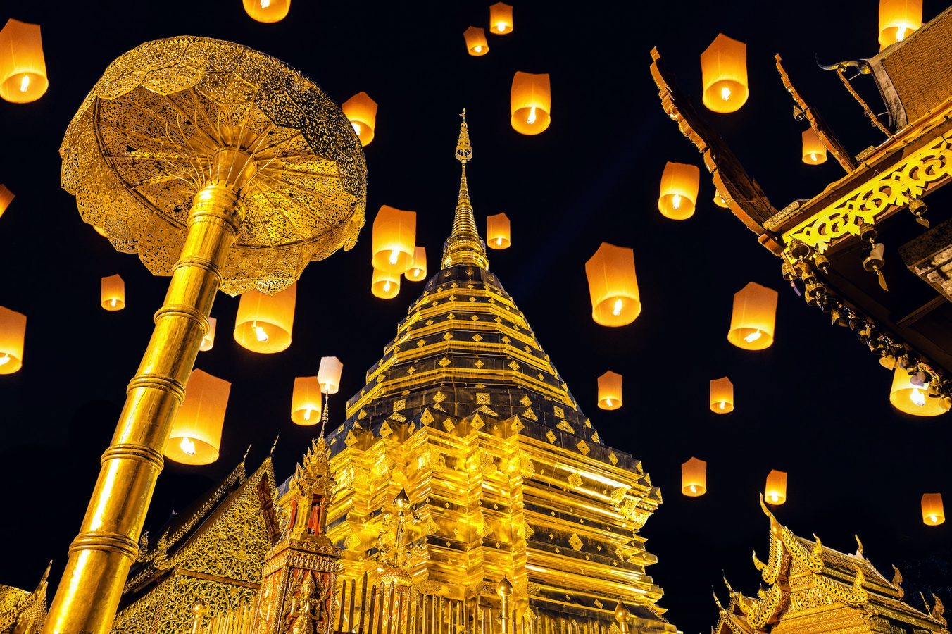 Loy Krathong light festival, Chiang Mai, Thailand