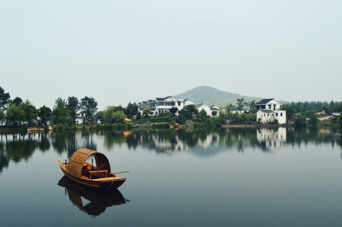 Beautiful lake town in China