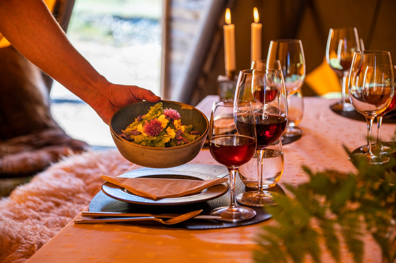 dinner at kiattua camp in greenland