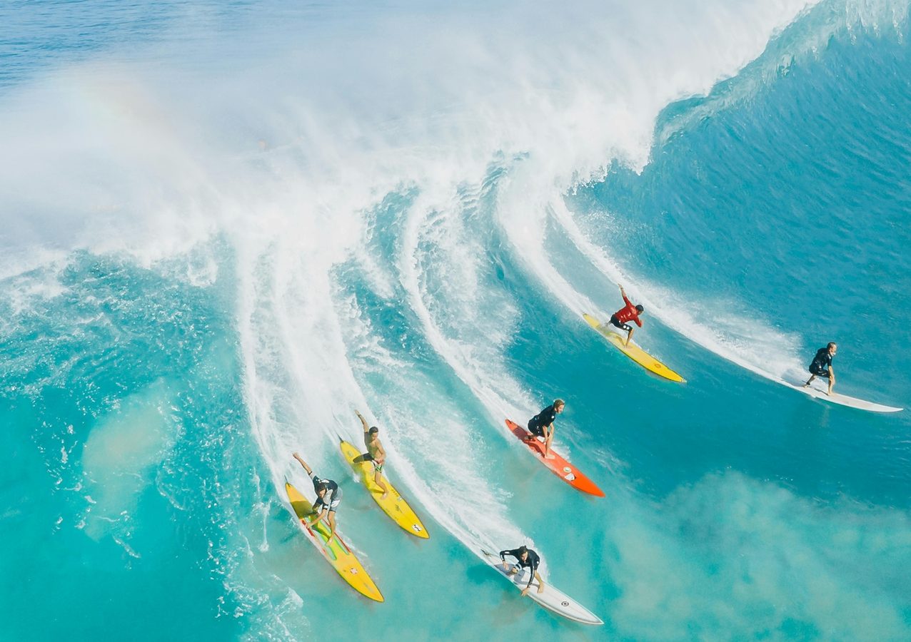 Surfers in Hawaii