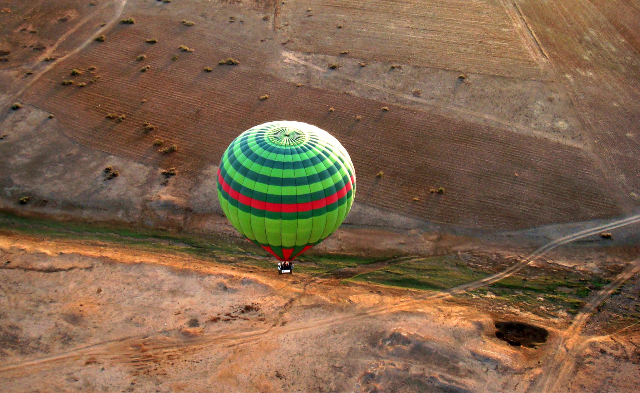 Hot air balloon over Marrakech