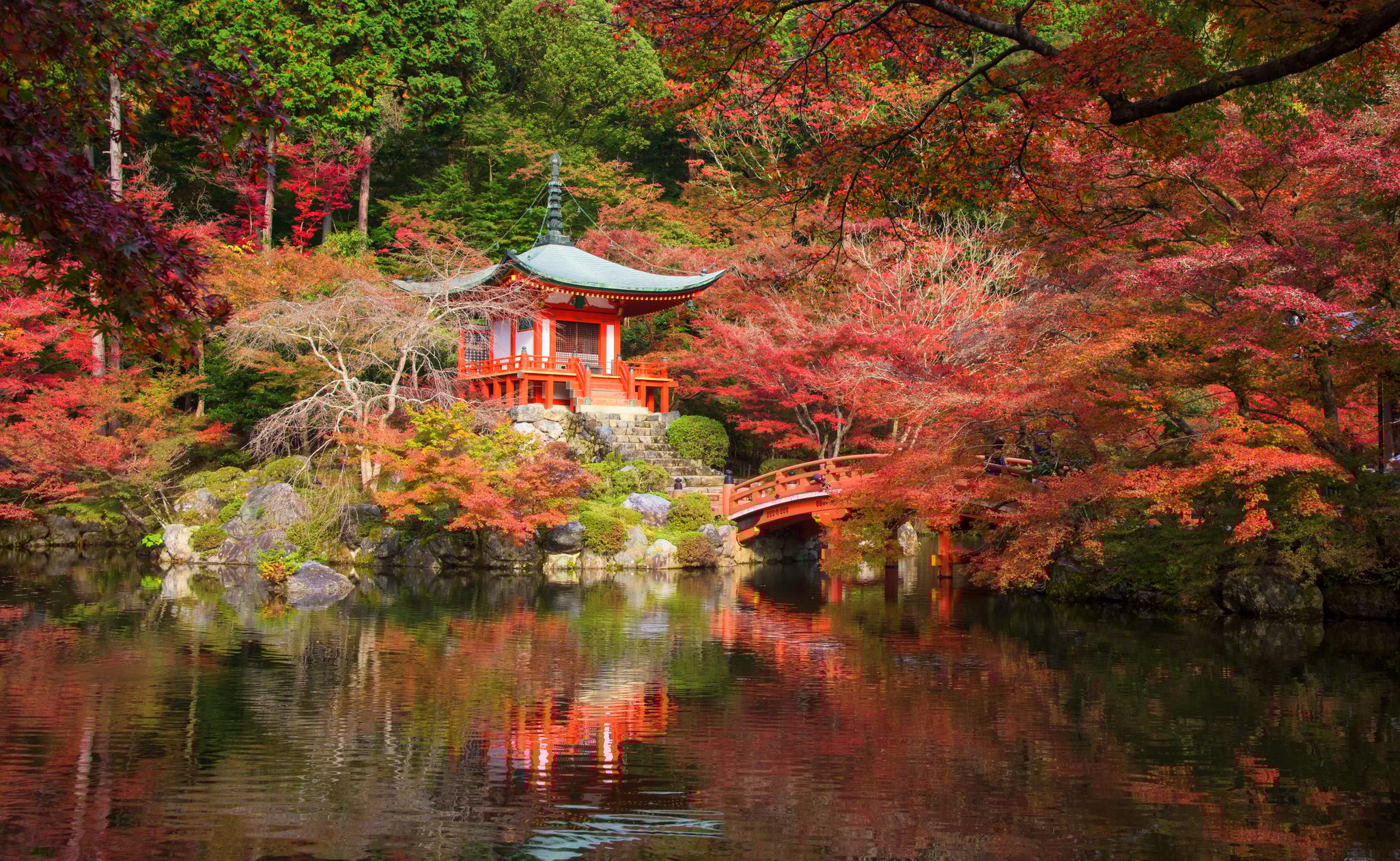 daigoji temple in japan in autumn in kyoto