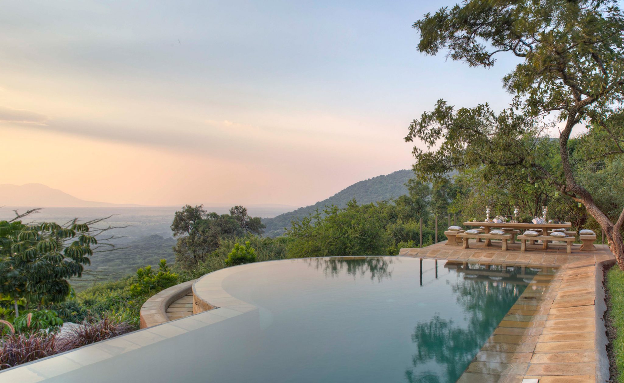 pool in cottars camp in kenya