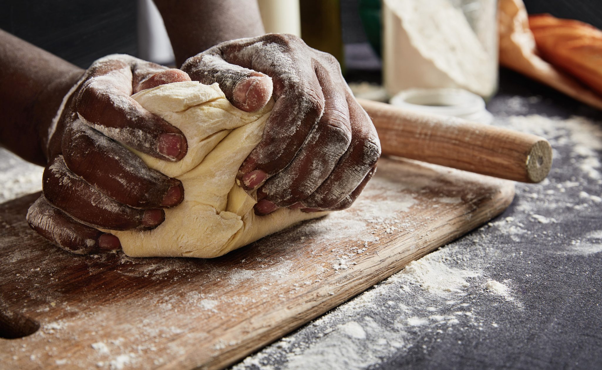 Making focaccia in Tuscany