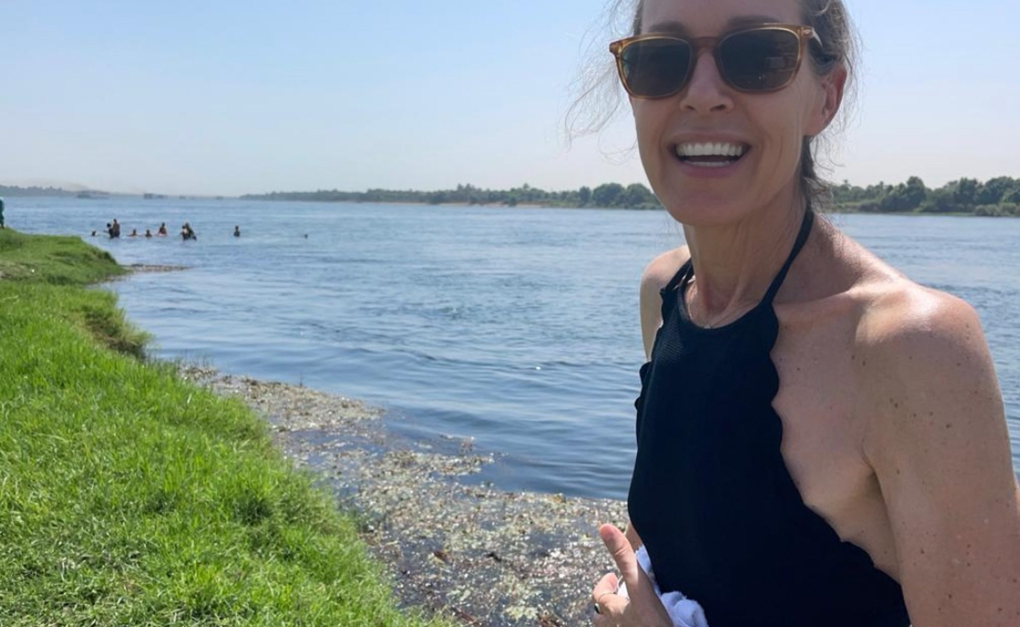 Marcia swimming in the Nile