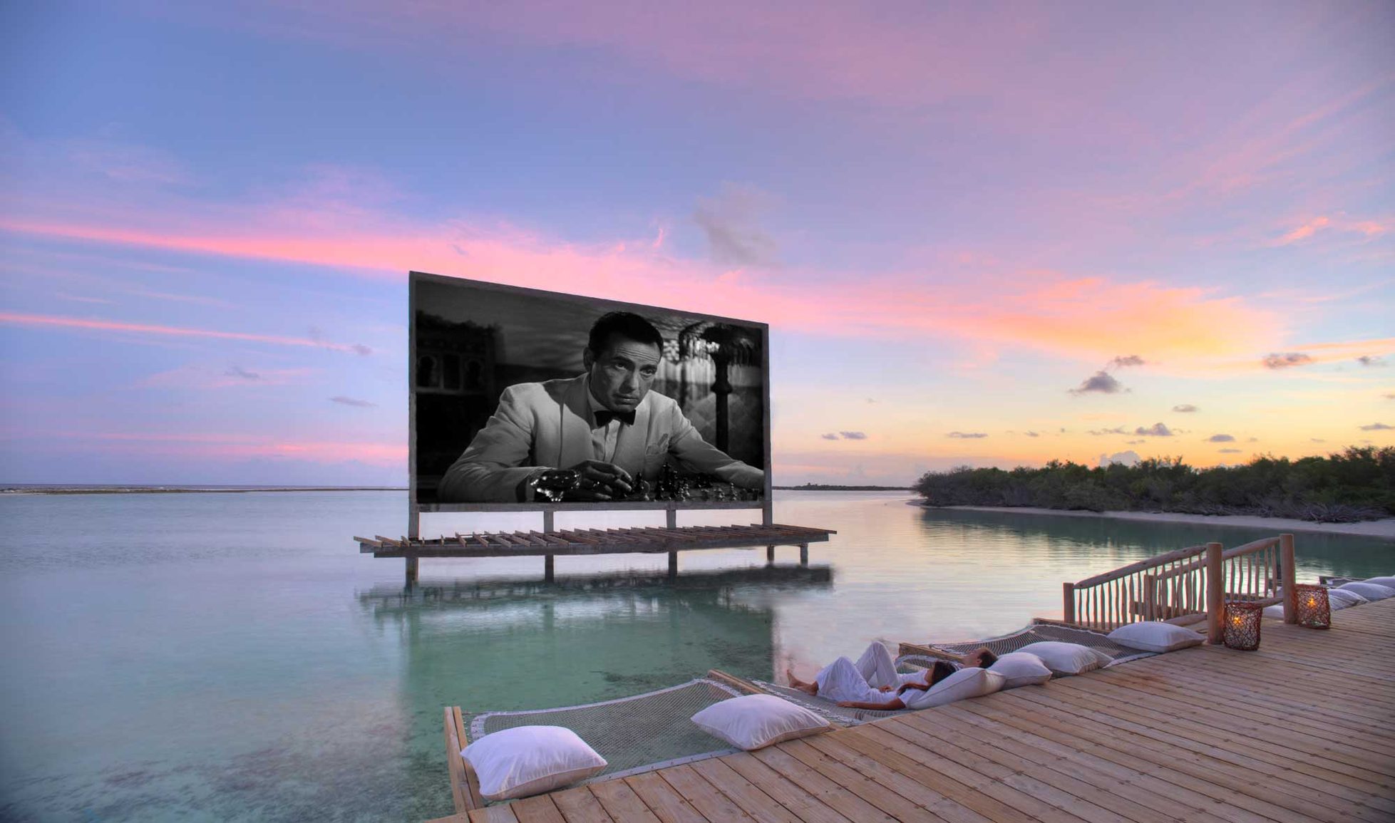 Cinema screening in the Maldives