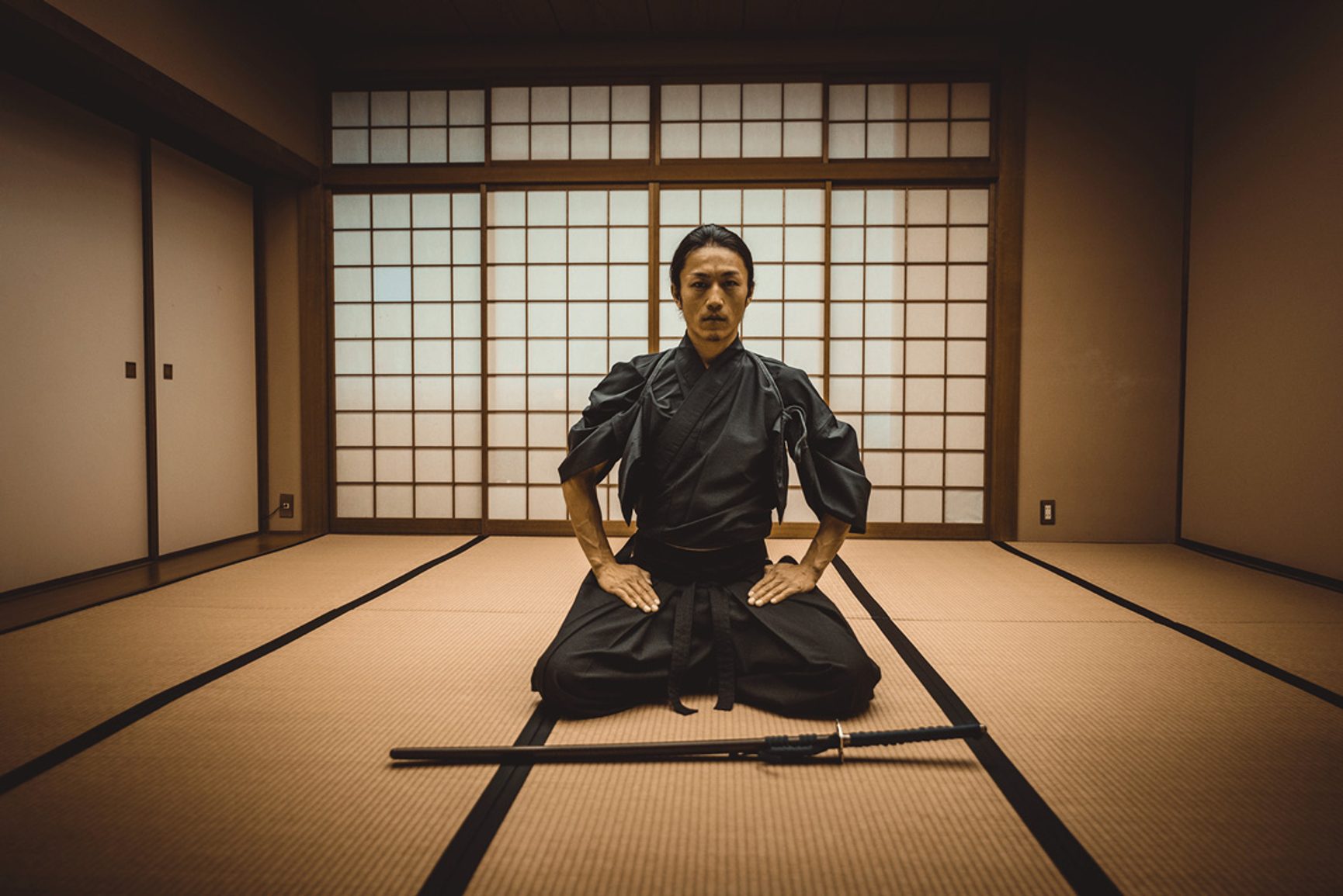 Samurai with katana sword