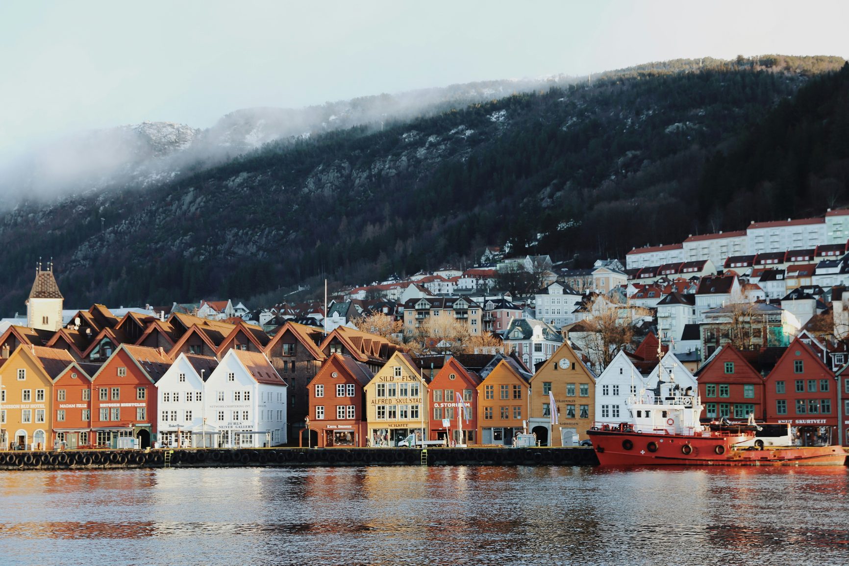 waterfront in bergen in norway