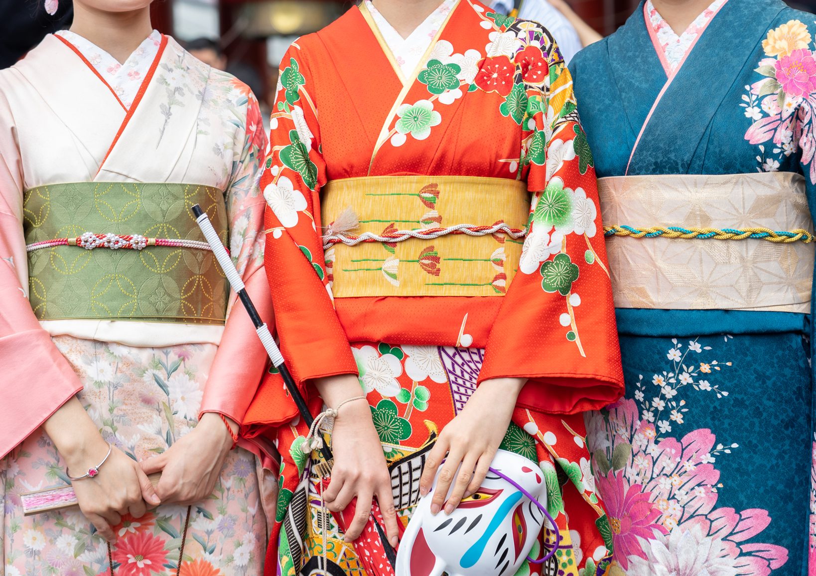 Three women in kimono, Japan