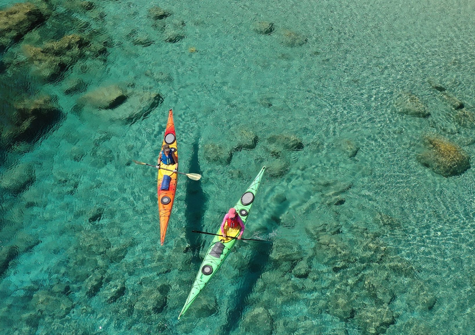 Kayak in the Cyclades, Greece