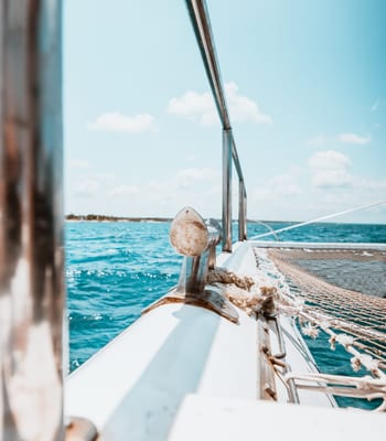 Boat sailing in the caribbean