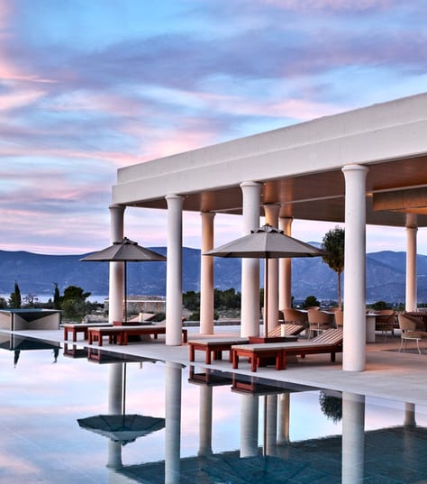 Amanzoe sea view from the pool