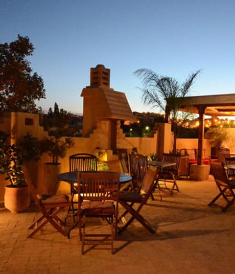 Roof terrace, Dar Roumana, Morocco