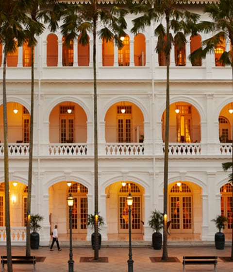 The hotel courtyard