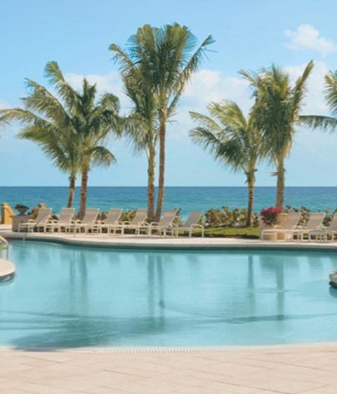 The pool overlooking the ocean