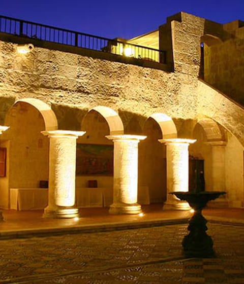 Luxury hotel courtyard at Casa Andina, Arequipa, Peru