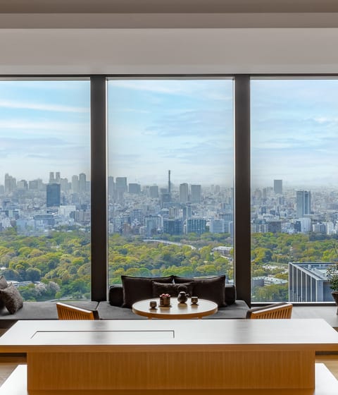 bedroom at aman tokyo hotel in japan
