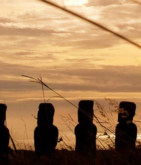 The famous heads of Easter Island