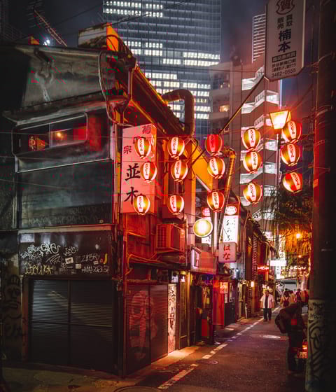 Tokyo streets at night, Japan