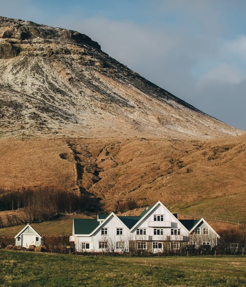 Skálakot Manor lodge exterior, Iceland