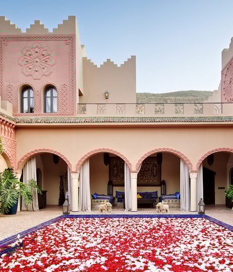 kasbah tamadot courtyard architecture, Morocco