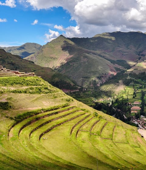 Pisac Incas Ruins in Sacred Valley in Peru