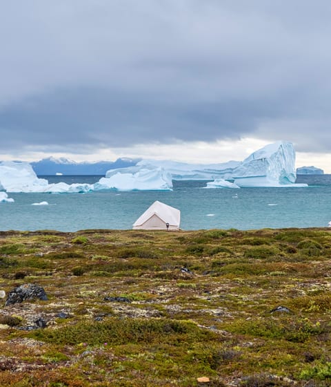camp saqqaq in disko bay in greenland