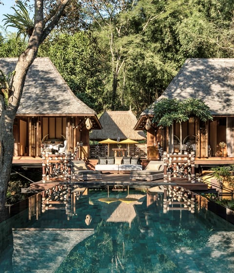 Four Seasons Tented Camp swimming pool in chiang rai in thailand