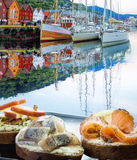 lunch in bryggen in norway