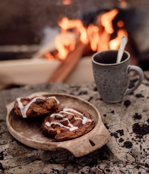 greenlandic coffee at camp saqqaq in disko bay in greenland