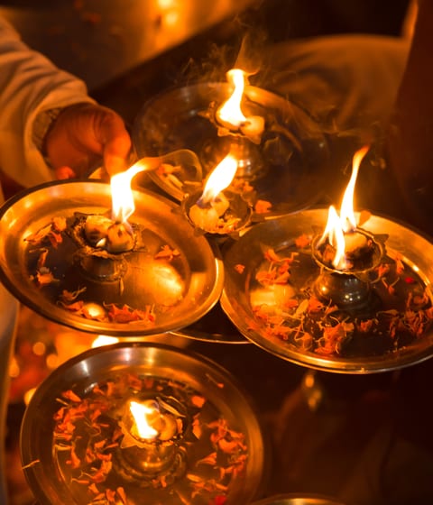 evening prayer blessing in rishikesh in india