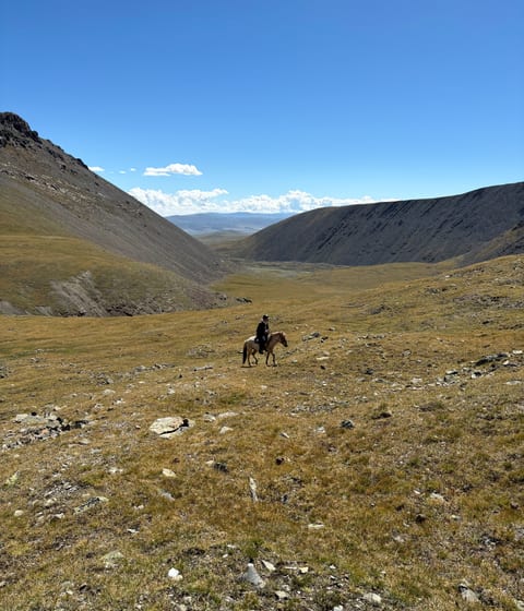 horseride through the altai mountains in mongolia