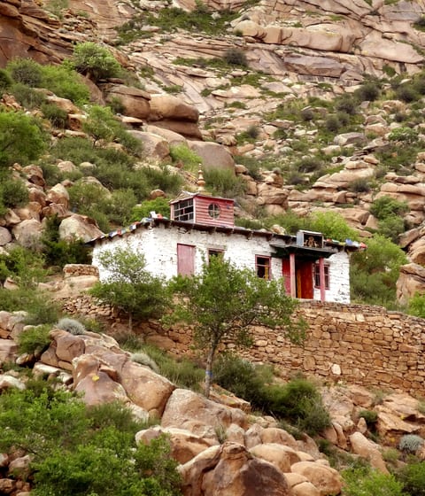 monastery in the countryside in mongolia