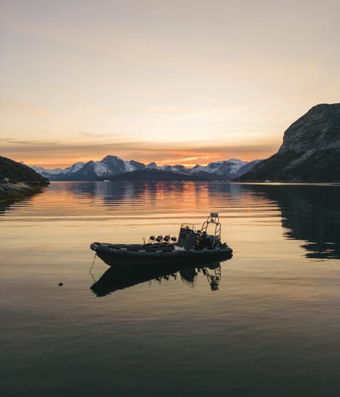 sunset at camp kiattua in greenland