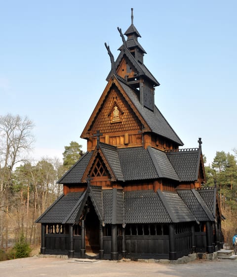 gol stave church in oslo in norway