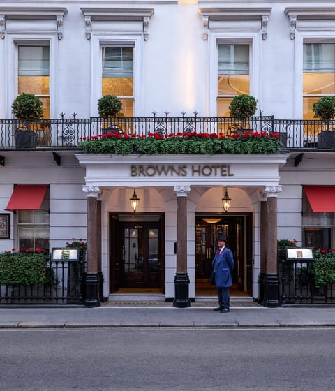 entrance at brown's hotel in london in the uk