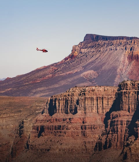 helicopter over grand canyon west near las vegas in nevada in usa