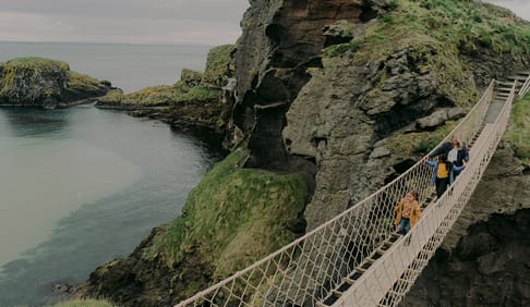 May half term kids on a rope bridge