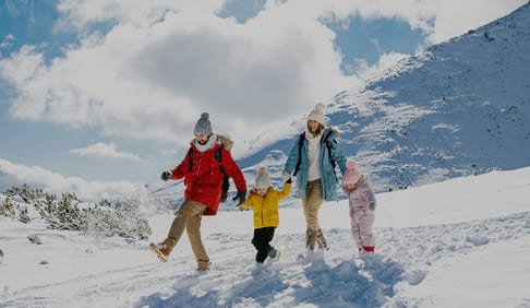 Winter family vacations at Christmas