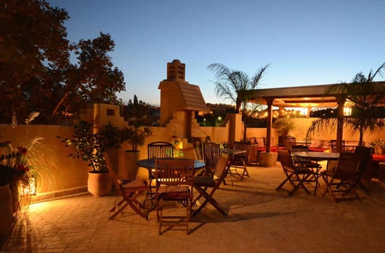 Roof terrace, Dar Roumana, Morocco