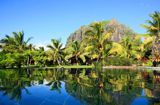 The lush gardens at Le Morne